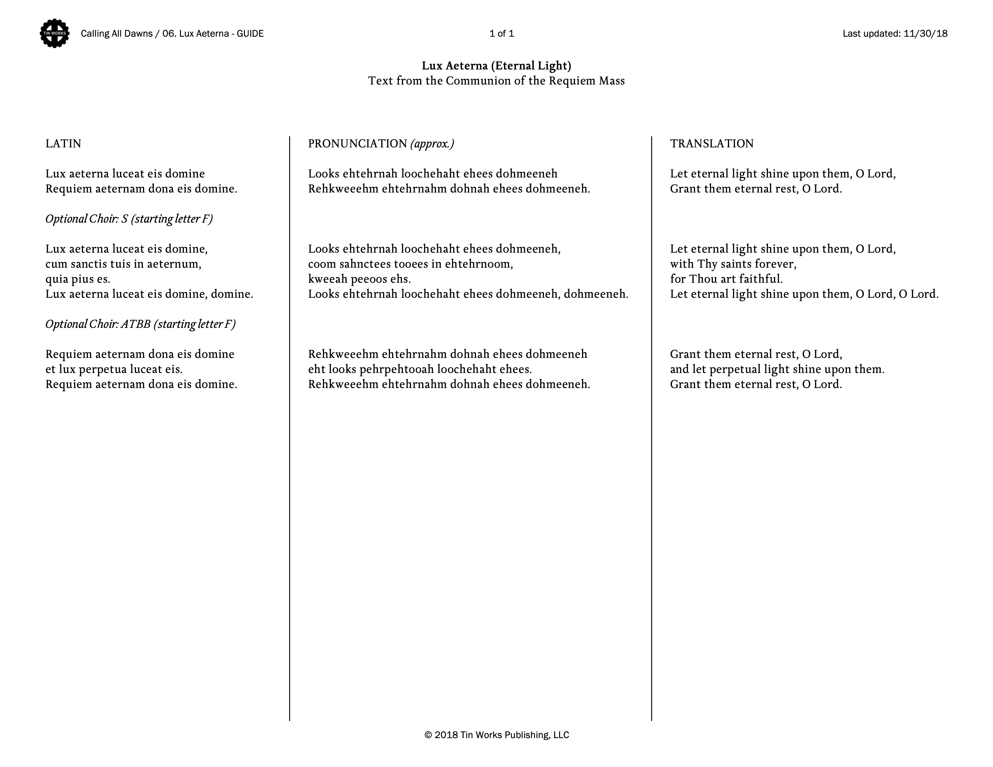 Requiem Mass - Requiem aeternam (Pronunciation Guide) 