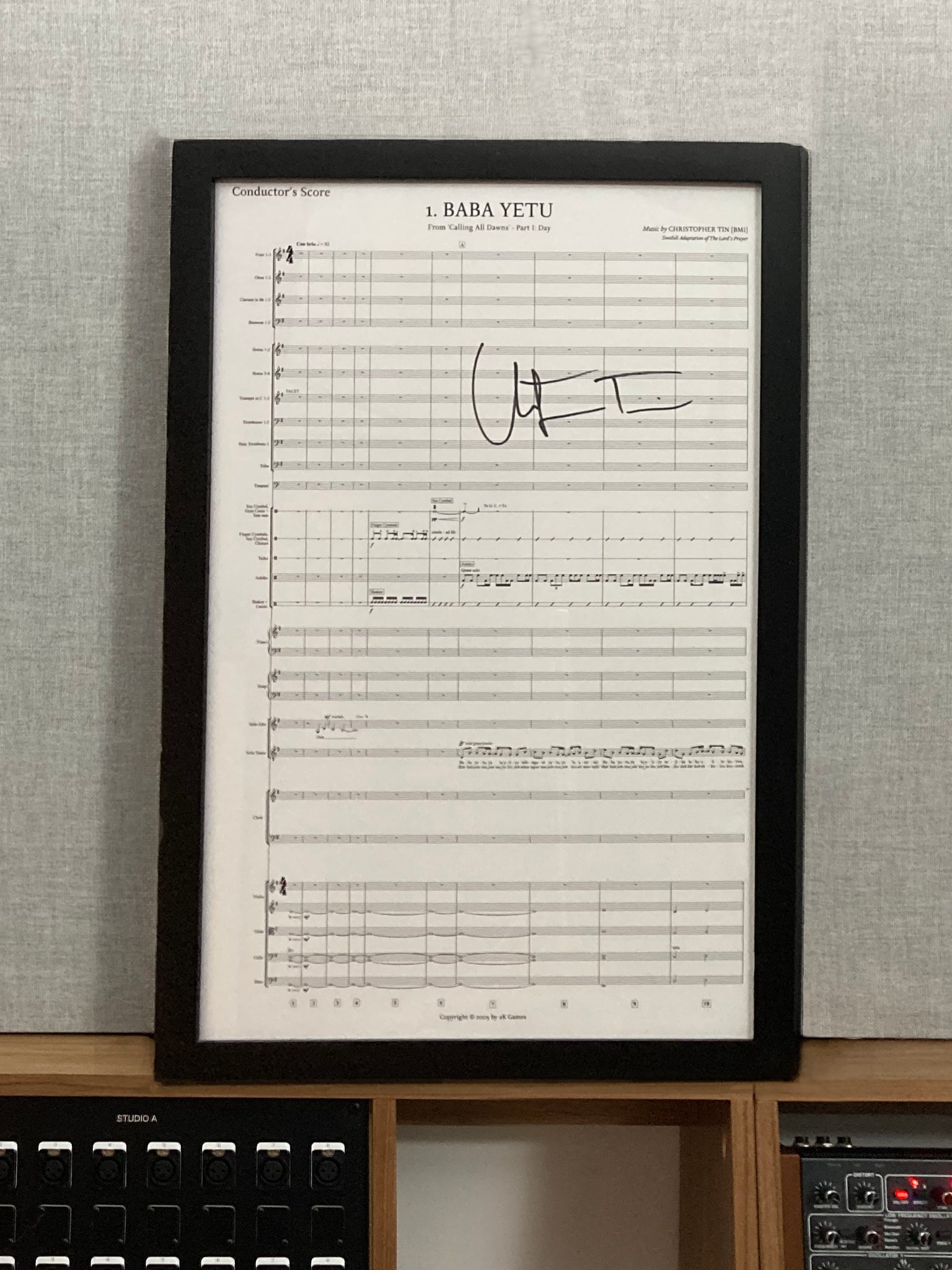 Baba Yetu - Signed First Page of Conductor's...