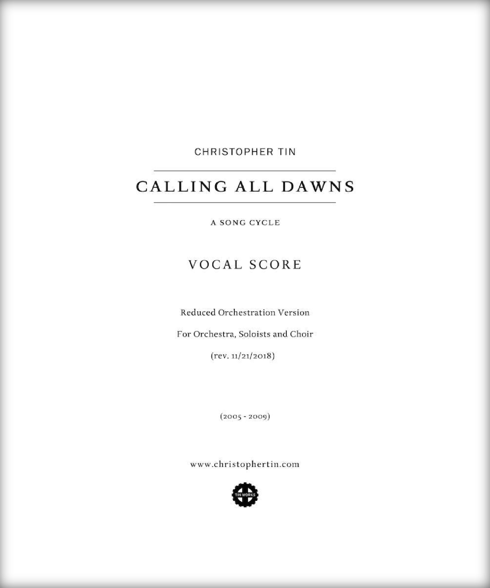 Calling All Dawns (Vocal Score)